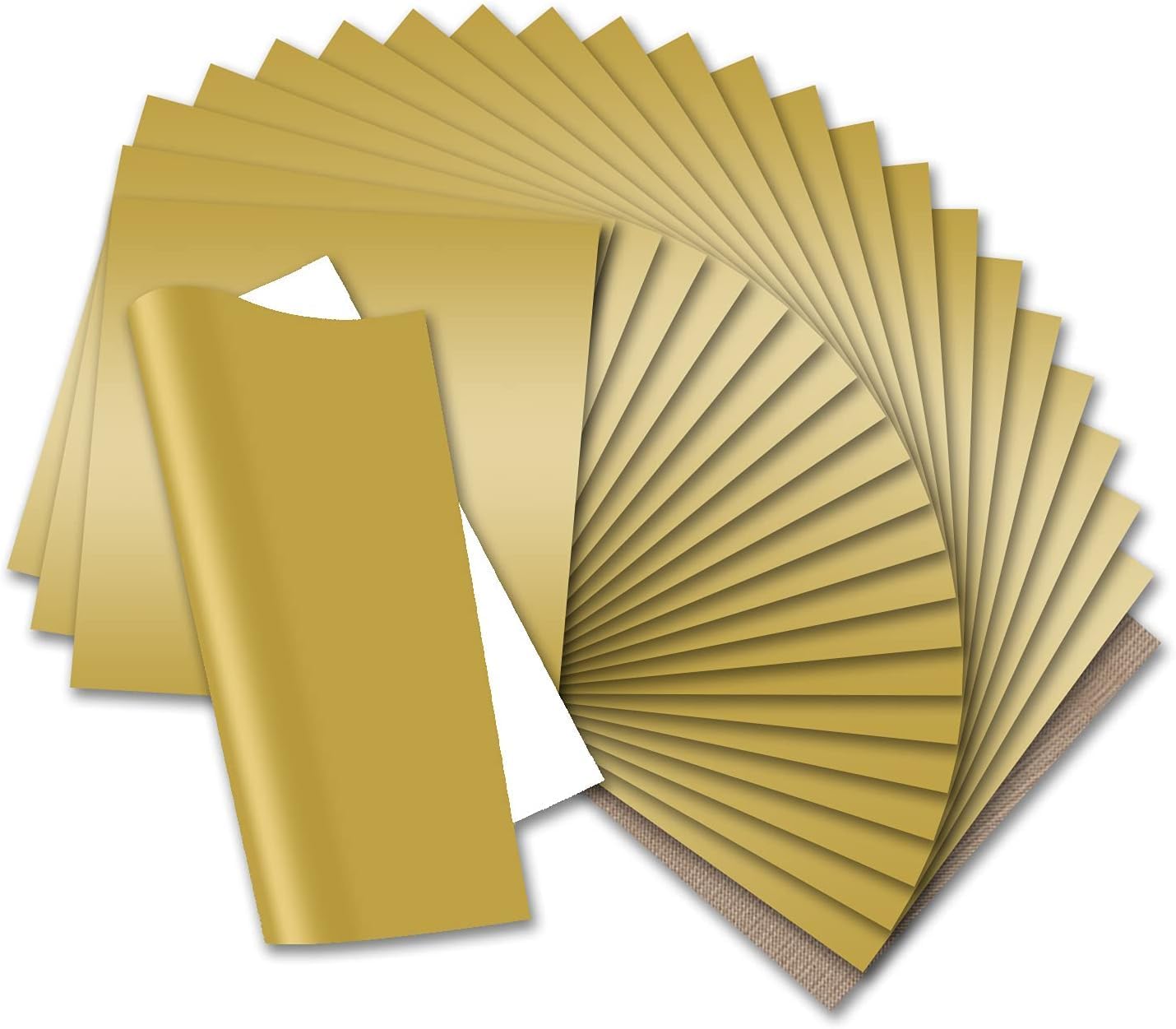 HTVRONT Gold HTV Heat Transfer Vinyl Bundle: 24 Pack 12"x12" Iron on Vinyl Sheets for T-Shirt (1 PTFE Sheet Included), Gold PU HTV Vinyl Easy to Cut & Weed for Heat Design