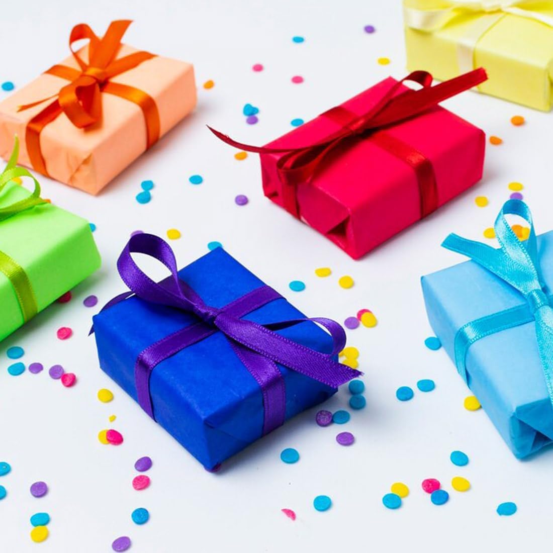 3/8" Width x 100 Yards Satin Ribbon, Small Gold Ribbon Perfect for DIY Craft, Bows, Gift Wrapping, Flower Bouquet, Valentine's Day, Christmas and Party Decoration