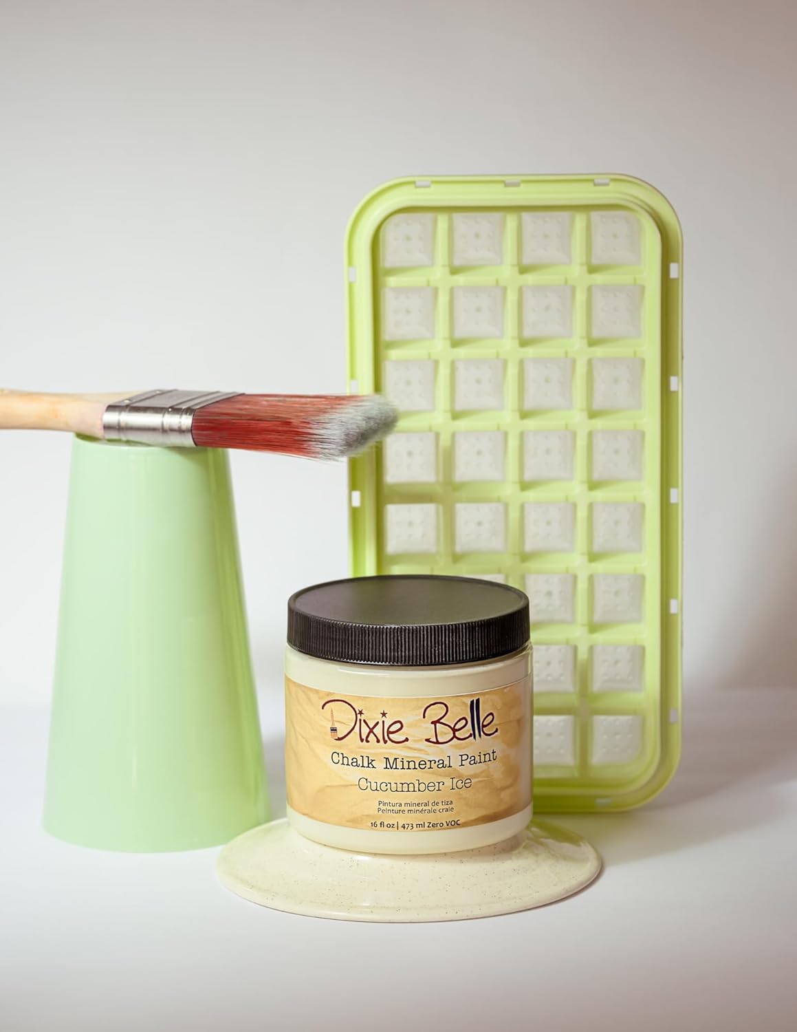 Dixie Belle Paint Company Chalk Finish Furniture Paint - Cucumber Ice (1 Gallon - 128oz) - Matte Subtle Green Chic Chalk Mineral DIY Furniture Paint