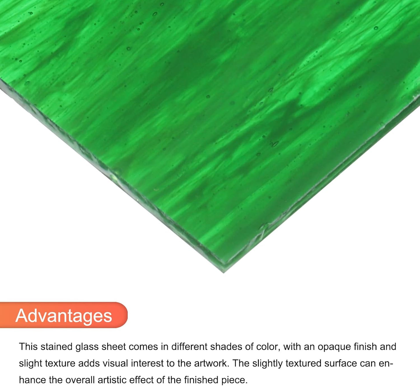 MECCANIXITY 2 Pcs Stained Glass Sheet Mosaic Tile 7.9 Inch x 5.9 Inch Dark Green Stained Glass Sheets for Crafts DIY Art Project