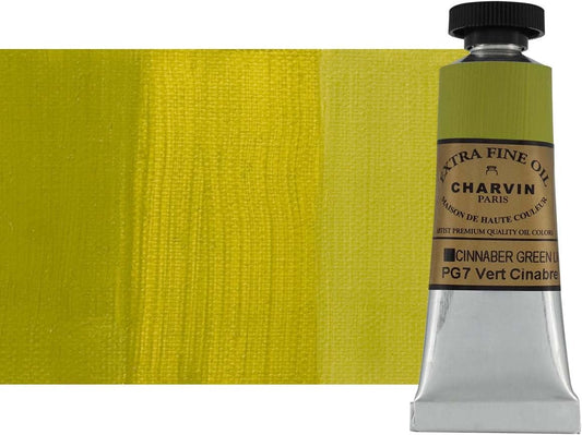 Charvin Extra Fine Oil Paint, Cinnabar Green Light 20 ml - Triple-Milled, Rich Texture, Poppy Oil-Based, Light-Fast, Handmade, Archival Quality