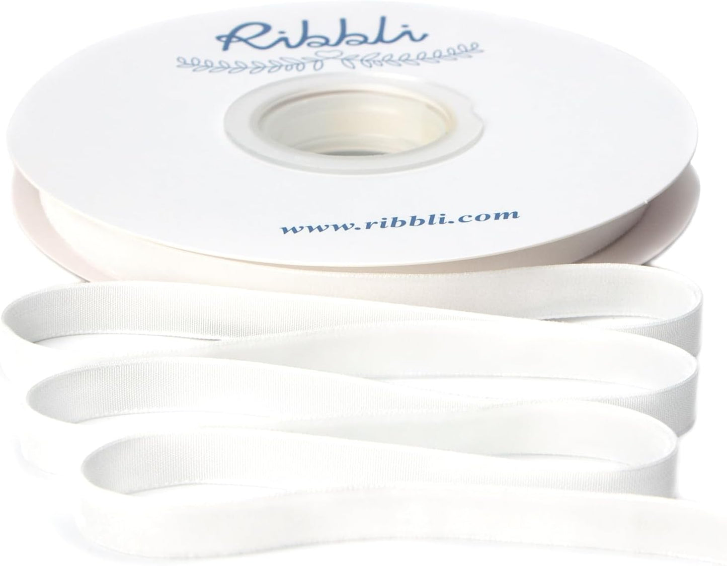 Ribbli Polyester Cream White Velvet Ribbon,3/8 Inches Continuous10-Yard Spool,Off White Christmas Ribbon for Gift Wrapping,Floral Bouquets, Home Decor