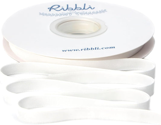 Ribbli Polyester Cream White Velvet Ribbon,3/8 Inches Continuous10-Yard Spool,Off White Christmas Ribbon for Gift Wrapping,Floral Bouquets, Home Decor