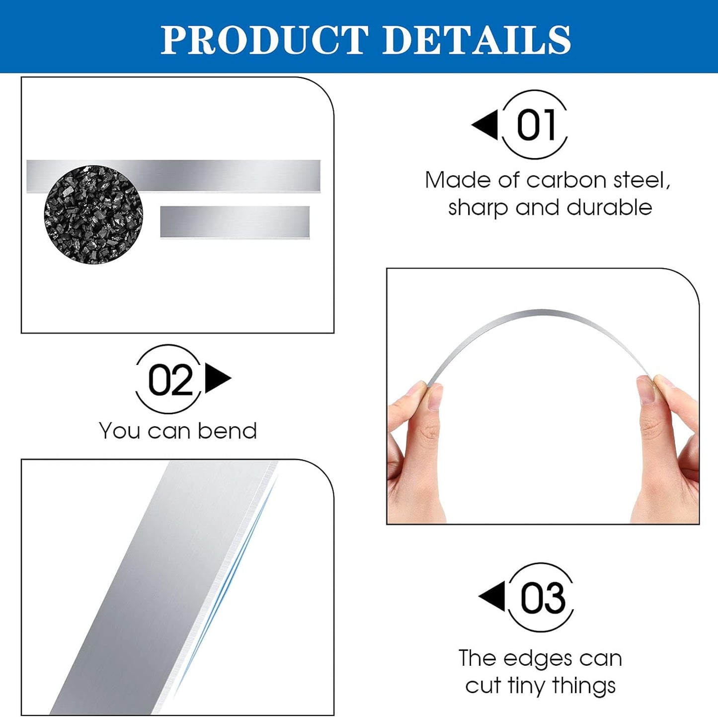 Flexible Polymer Clay Cutters 8 Inch 4 Inch Carbon Steel Blade Polymer Clay Cutting Slicing Tools for DIY Shaping Modelling Sculpturing Supplies(12 Pieces)