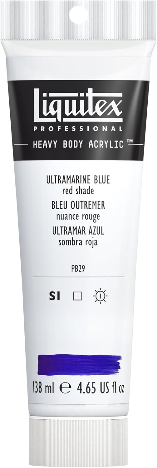 Liquitex Professional Heavy Body Acrylic Paint, 4.65-oz (138ml) Tube, Ultramarine Blue (Red Shade)