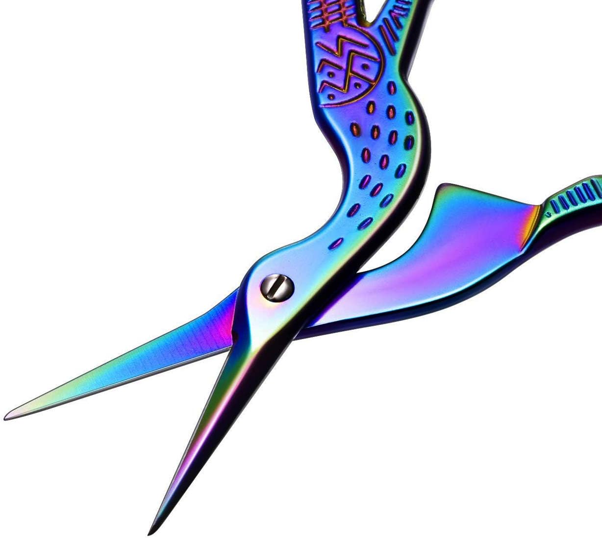 Vintage Stork Shape Sewing Scissors Stainless Steel Tailor Scissors Sharp Sewing Shears for Embroidery, Craft, Art Work & Everyday Use (4, Colorful)