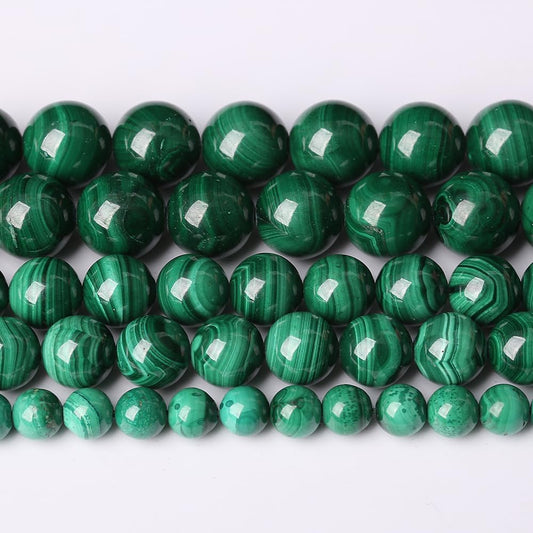 31pcs 6mm Natural Green Malachite Beads AAA Gemstone Round Loose Beads for Jewelry Making DIY Bracelets Necklaces Crystal Energy Healing Stone Beads 7.5" (Natural Malachite, 6mm)