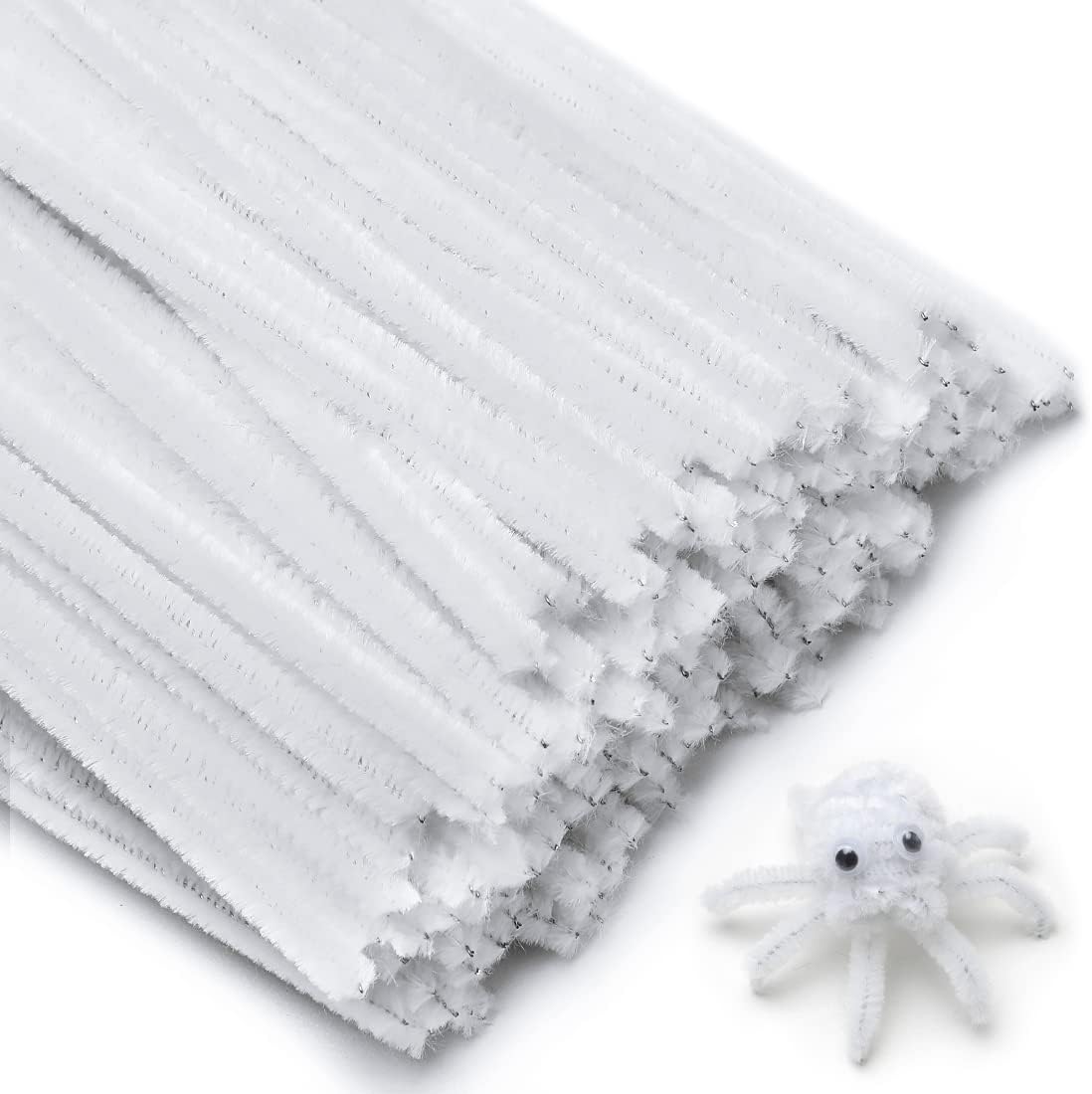 Eppingwin 200pcs Pipe Cleaners, White Pipe Cleaners Craft Supplies,Chenille Stems for DIY Arts Crafts Project(White)