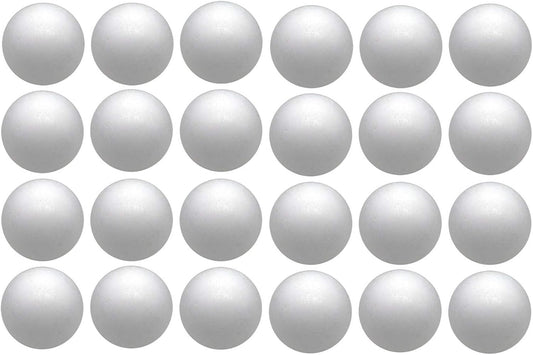 Crafjie 4 Inch Craft Foam Balls 24-Pack, Supplies Foam Balls for Christmas DIY Arts and Crafts, Smooth Polystyrene Foam Ball, for Decoration Household School Projects, White