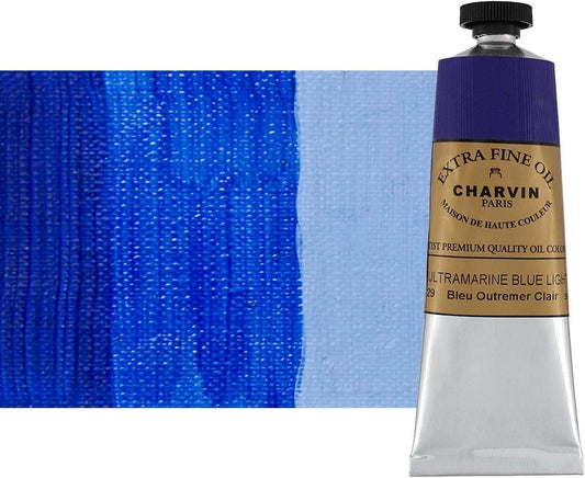 Charvin Extra Fine Oil Paint, Ultramarine Blue Light 60 mL - Triple-Milled, Rich Texture, Poppy Oil-Based, Light-Fast, Handmade, Archival Quality