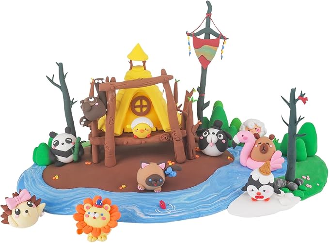 Air Dry Clay for Kids - Modeling Clay Kits, Ultra Light & Soft, Safe & Non-Toxic, 10 Boxes DIY Model Magic Clay 60 Colors with Sculpting Tools und Tutorials, Creative Art Crafts Toys Gifts Boys Girls