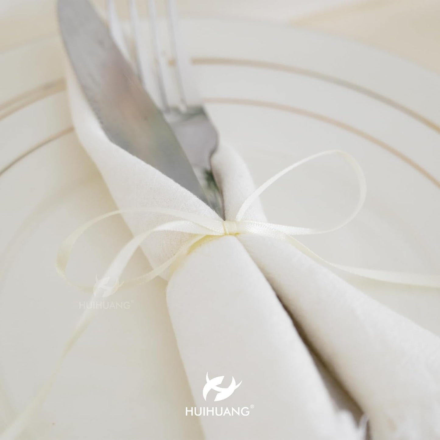 HUIHUANG Solid Color Satin Ribbon 1/8 inch x 100 Yards Roll Ribbon Thin Small Satin Double Faced Ribbon for Crafts Gift Wrapping Wedding Invitation Card DIY Bows(Beige/Ivory)