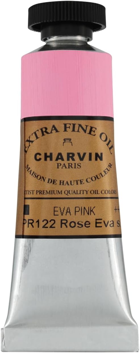 Charvin Extra Fine Oil Paint, Eva Pink 20 mL - Triple-Milled, Rich Texture, Poppy Oil-Based, Light-Fast, Handmade, Archival Quality