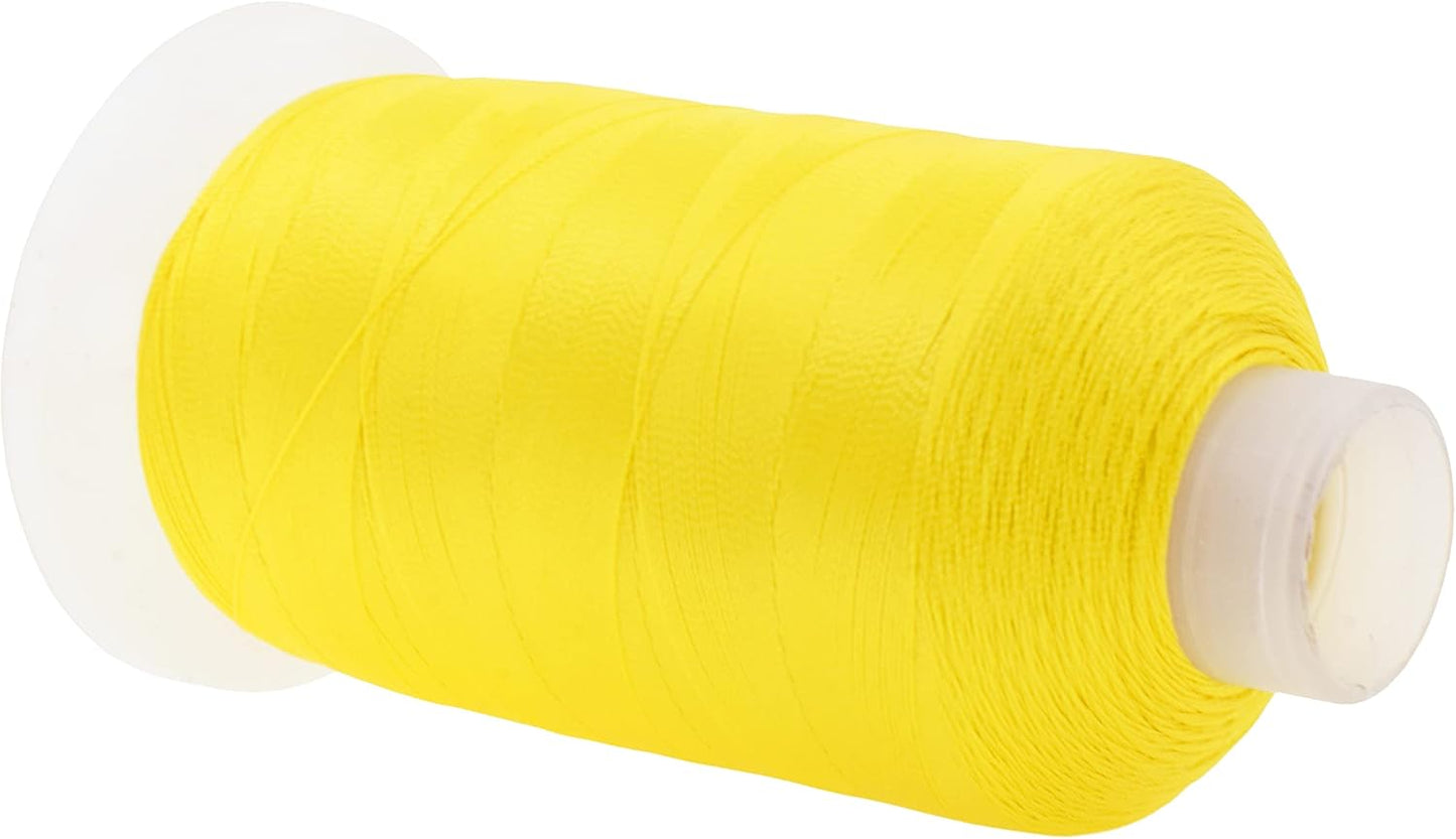 Mandala Crafts Yellow Heavy Duty Thread -1500 Yds Tex 90 Thread for Sewing Drapery Jeans Leather Hair - Bonded Polyester Thread Outdoor Marine Upholstery Threads