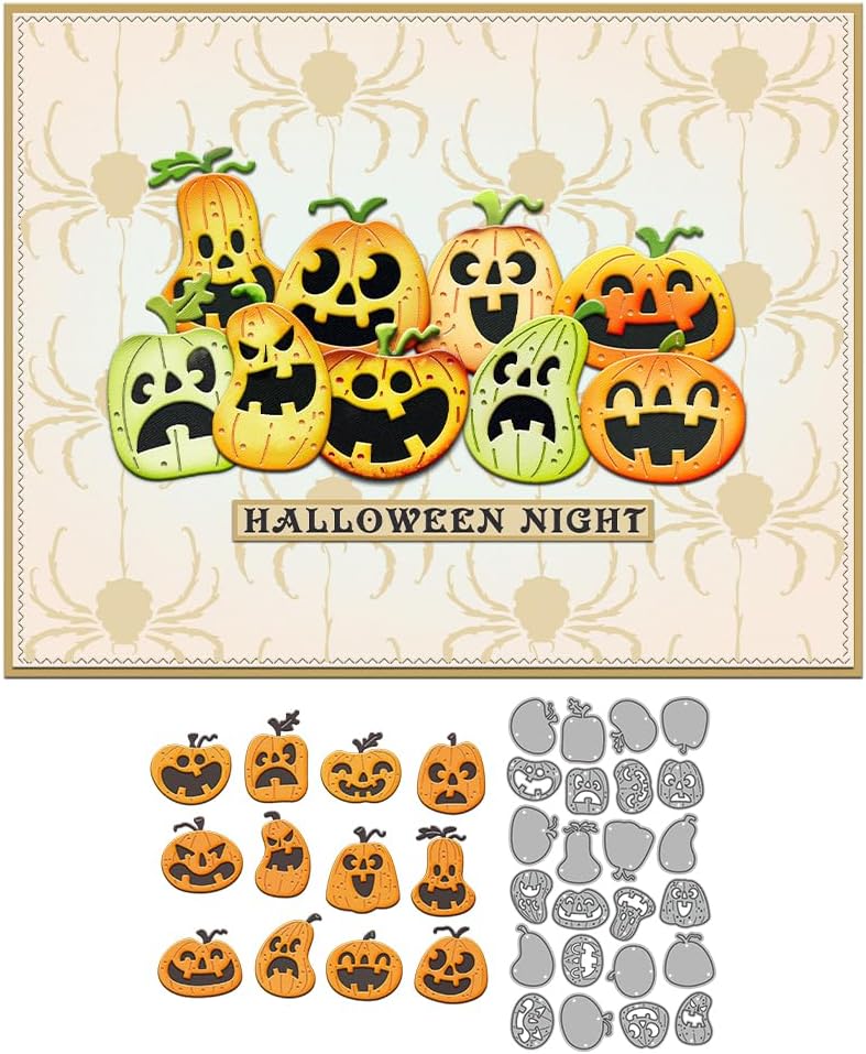 Halloween Clear Silicone stampReusable Stamp with Pumpkins, Skulls, Bats, Santa Claus, and Holiday Designs. Used for Making Cards, scrapbooks, and DIY templates (Halloween Pumpkin face)