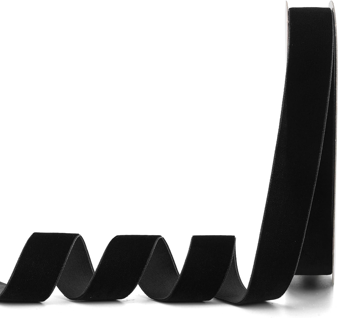 Black Velvet Ribbon,1" W x 20Yd Single Face,Great for Gift Wrapping,Hair Bows,Handmade Craft and Christmas,Wedding Decoration (1" Black)