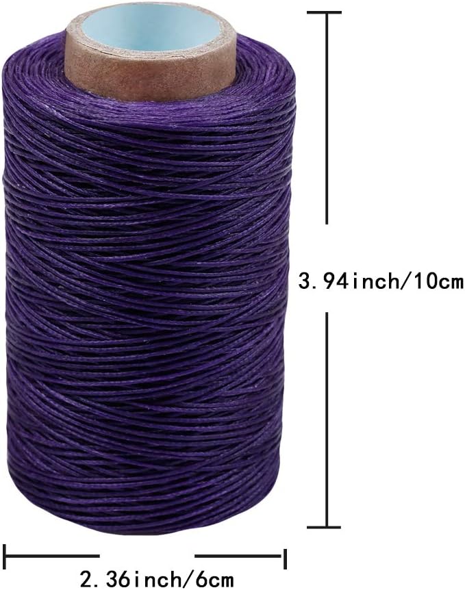 284 Yards Waxed Thread, 210D Heavy Duty Wax Upholstery Thread for Leather Sewing, 0.8mm Flat Waxed String for Bookbinding/Shoe Repairing/Leather Projects