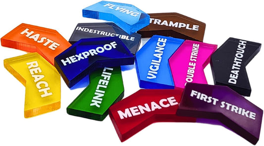 Futhark MTG Counters/Keyword Counters for Magic The Gathering - Set of 60 Color Coded MTG Tokens - Improved Gameplay with This Great Magic The Gathering Gift