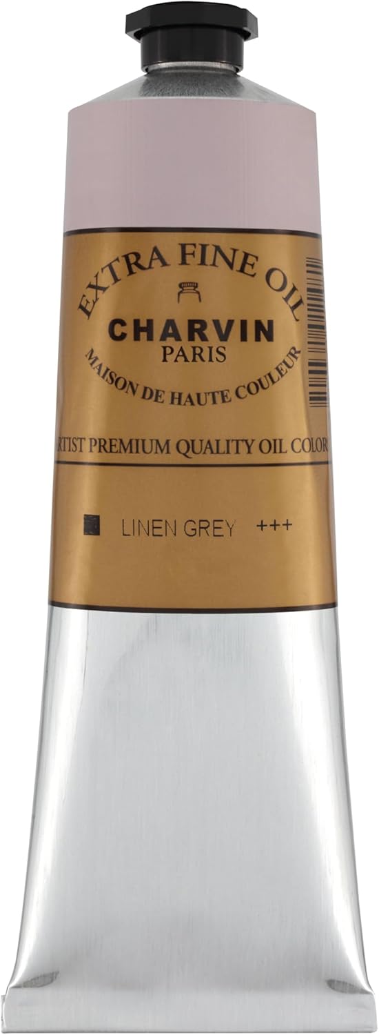 Charvin Extra Fine Oil Paint, Linen Grey 150 ml - Triple-Milled, Rich Texture, Poppy Oil-Based, Light-Fast, Handmade, Archival Quality