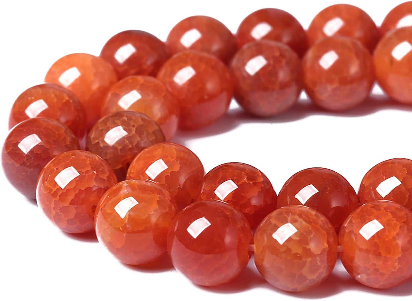 6mm 60pcs Natural Red Dragon Vein Agate Stone Beads for Jewelry Making Energy Healing Round Beads DIY Bracelet Necklace Accessories 15" (6mm, Red Dragon Vein Agate)