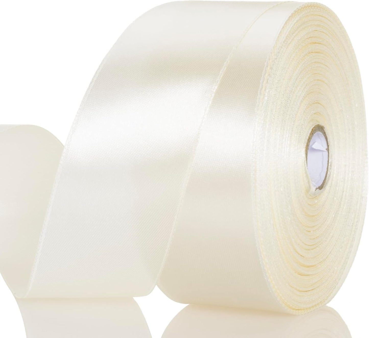 1 1/2 Inch Ivory Solid Satin Ribbon, 50 Yards Craft Fabric Ribbon for Gift Wrapping Floral Bouquets Wedding Party Decoration