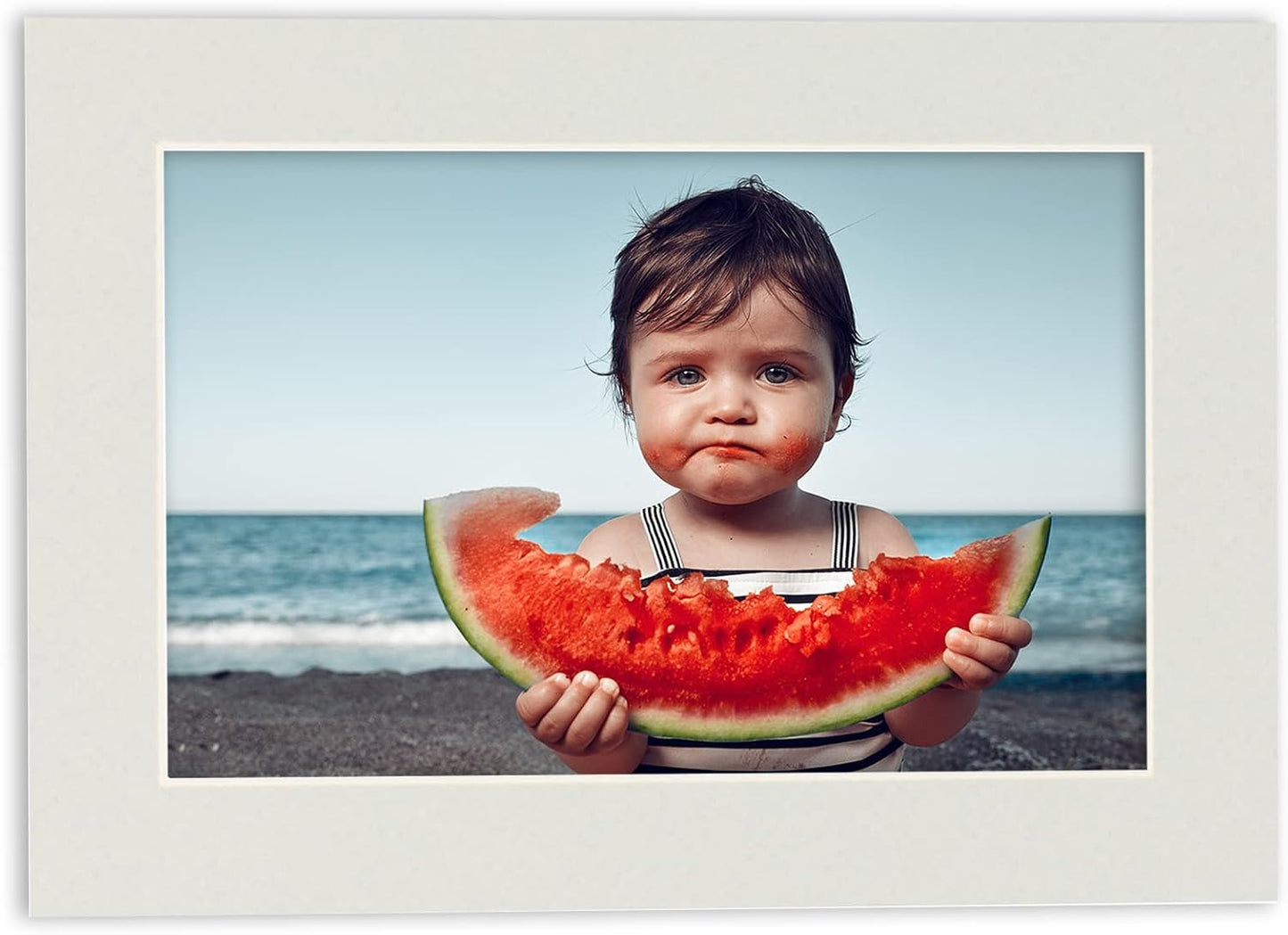 8x10 Mat Bevel Cut for 5.5x8.5 Photos - Acid Free Grey Precut Matboard With Backing Board and Crystal Clear, Self Seal Photo Mat Bag - For Pictures, Photos, Framing - 4-ply Thickness