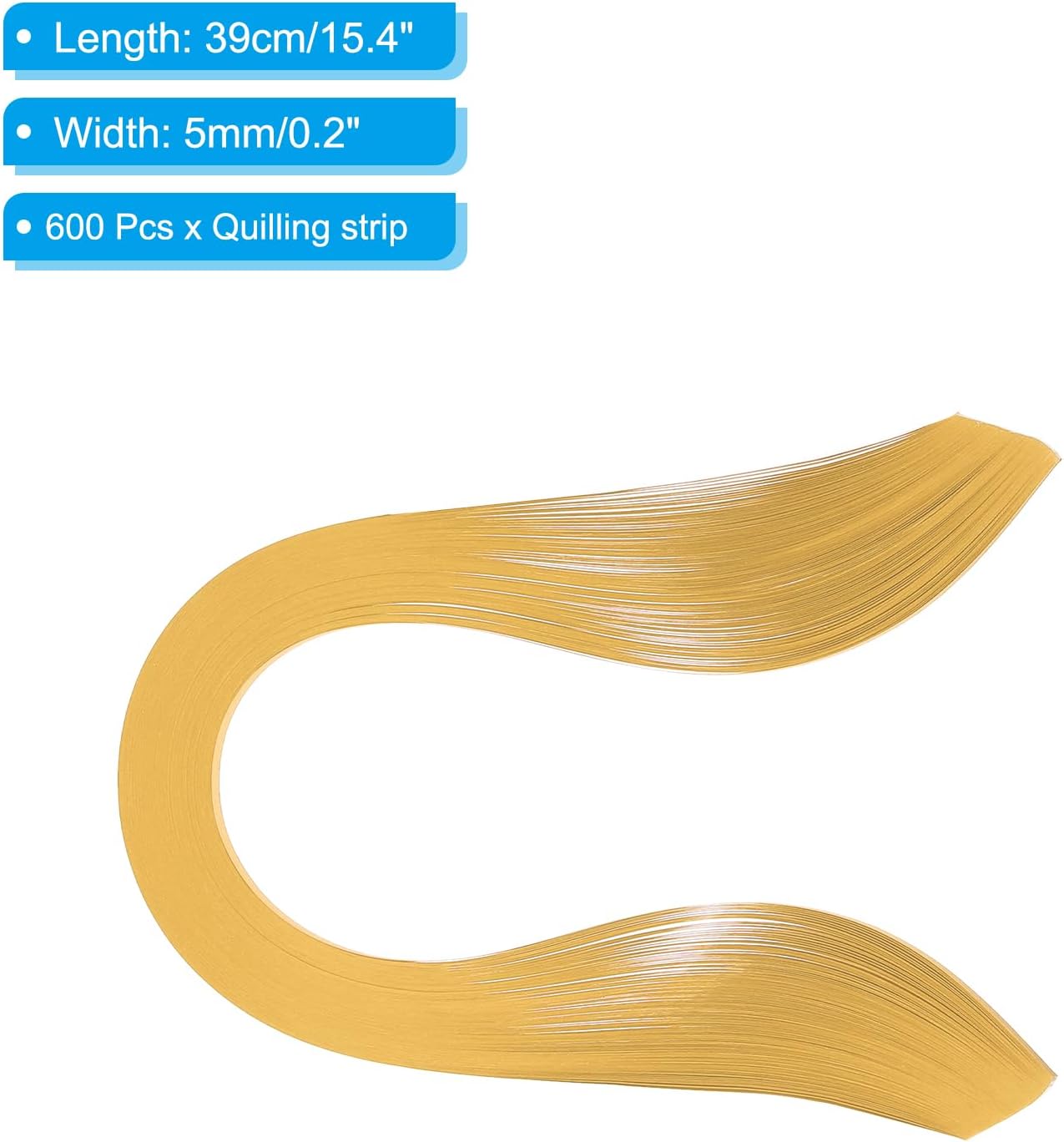 PATIKIL Quilling Strips Paper 600pcs 5mm 39cm Origami Paper Quilling Kits for Art DIY Hand Craft Christmas, Khaki