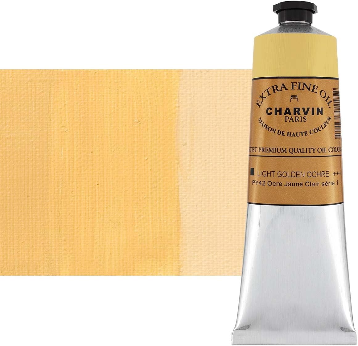 Charvin Extra Fine Oil Paint, Yellow Ochre Light 150 ml - Triple-Milled, Rich Texture, Poppy Oil-Based, Light-Fast, Handmade, Archival Quality