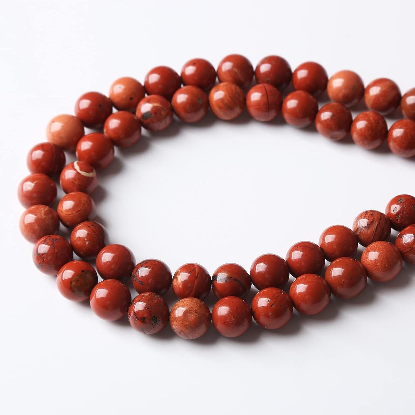 90PCS 4MM Red Jasper Beads Round Loose Stone Beads for Jewelry Making DIY Energy Stone Healing Power Bracelet 15"