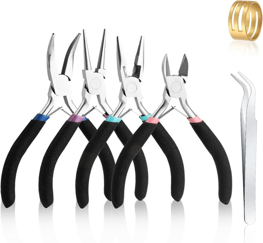 4 Pack Jewelry Making Pliers Tools Set, Jewelry Pliers with Needle Nose, Round Nose Pliers,Crafts Matte Handle