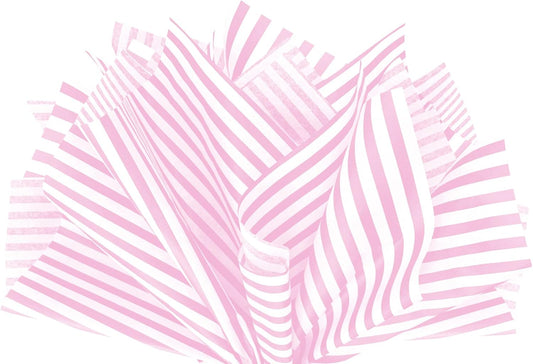 Flexicore Packaging Light Pink Pin Stripe Print Gift Wrap Tissue Paper Size: 15 Inch X 20 Inch | Count: 100 Sheets | Color: Light Pink Pin Stripe