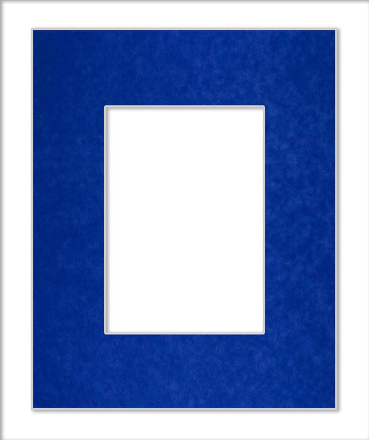 11x14 Mat Bevel Cut for 8.5x11 Photos - Acid Free Royal Blue Suede Precut Matboard With Backing Board and Crystal Clear, Self Seal Mat Bag - For Pictures, Framing - 4-ply Thickness