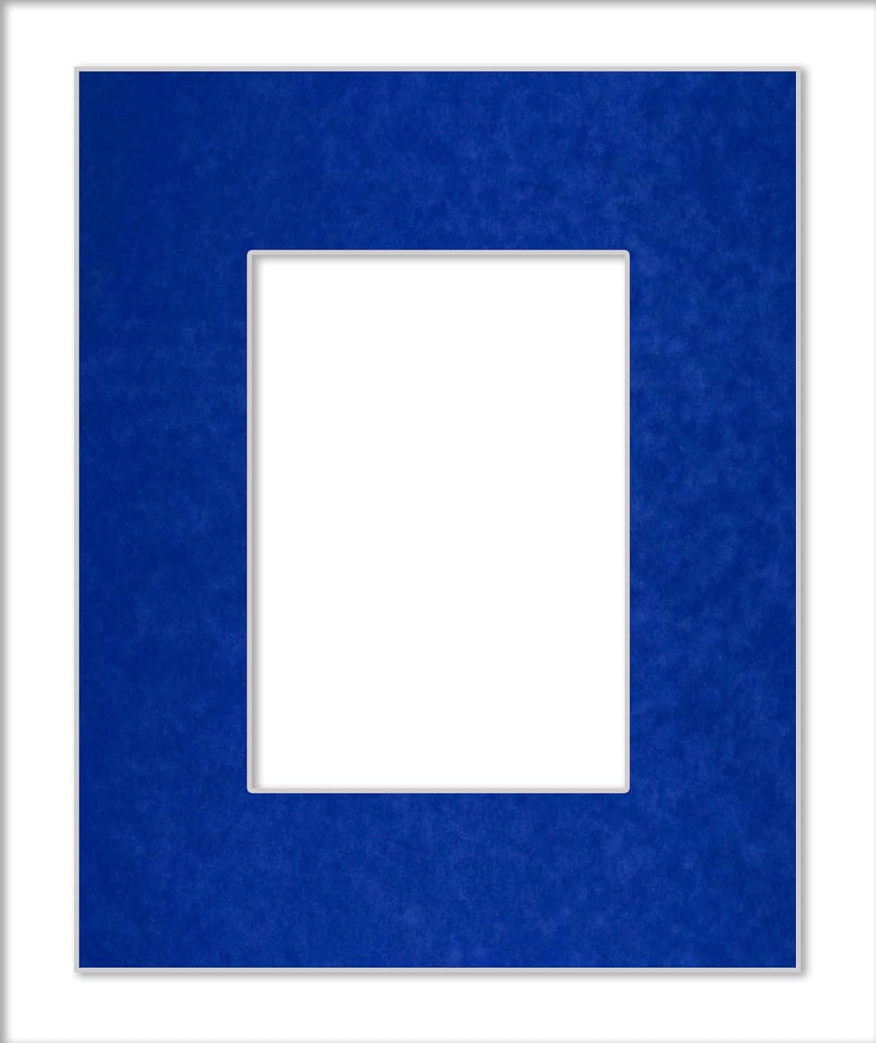Pack of TEN 8.5x11 Mats Bevel Cut for 7x9 Photos - Acid Free Royal Blue Suede Precut Matboards For Pictures, Photos, Framing - 4-ply Thickness