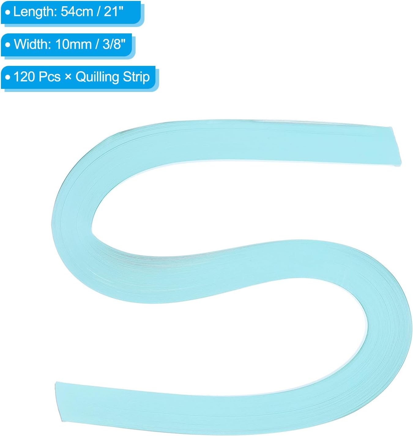 PATIKIL 120pcs Quilling Paper Strips Paper Flowers Quilling Kits 3/8"(10mm) Origami Paper for Adults Beginner Art Craft, 21"(54cm) Sky Blue
