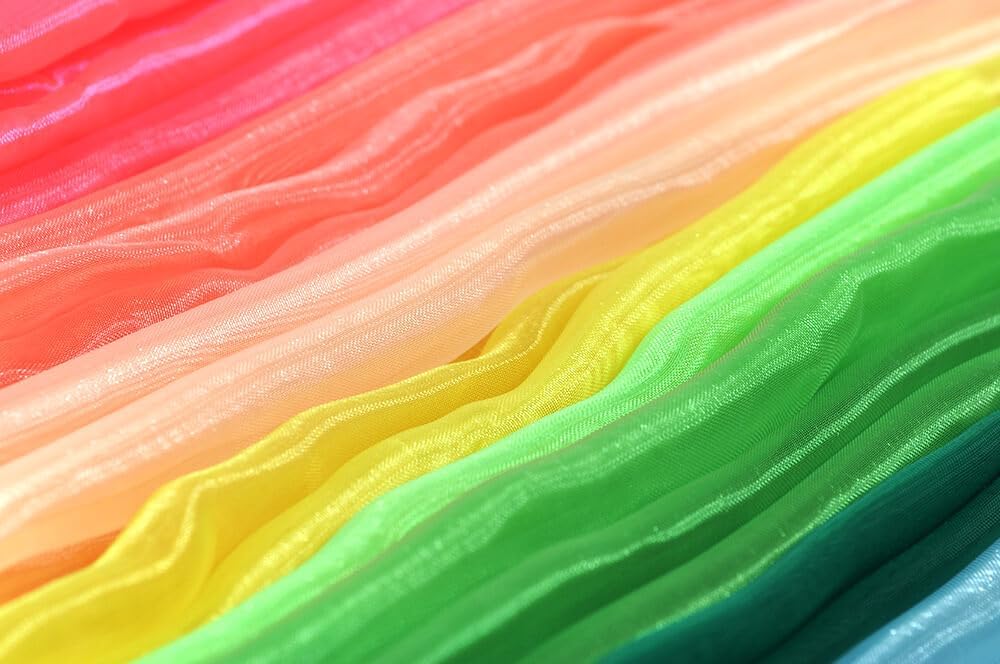 Organza Fabric 5 Yard Bridal Solid Sheer Organza Fabric Bolt for Wedding Dress, Fashion, Crafts, Decorations Silky Shiny Organza 44" - (5 Yard, Yellow)