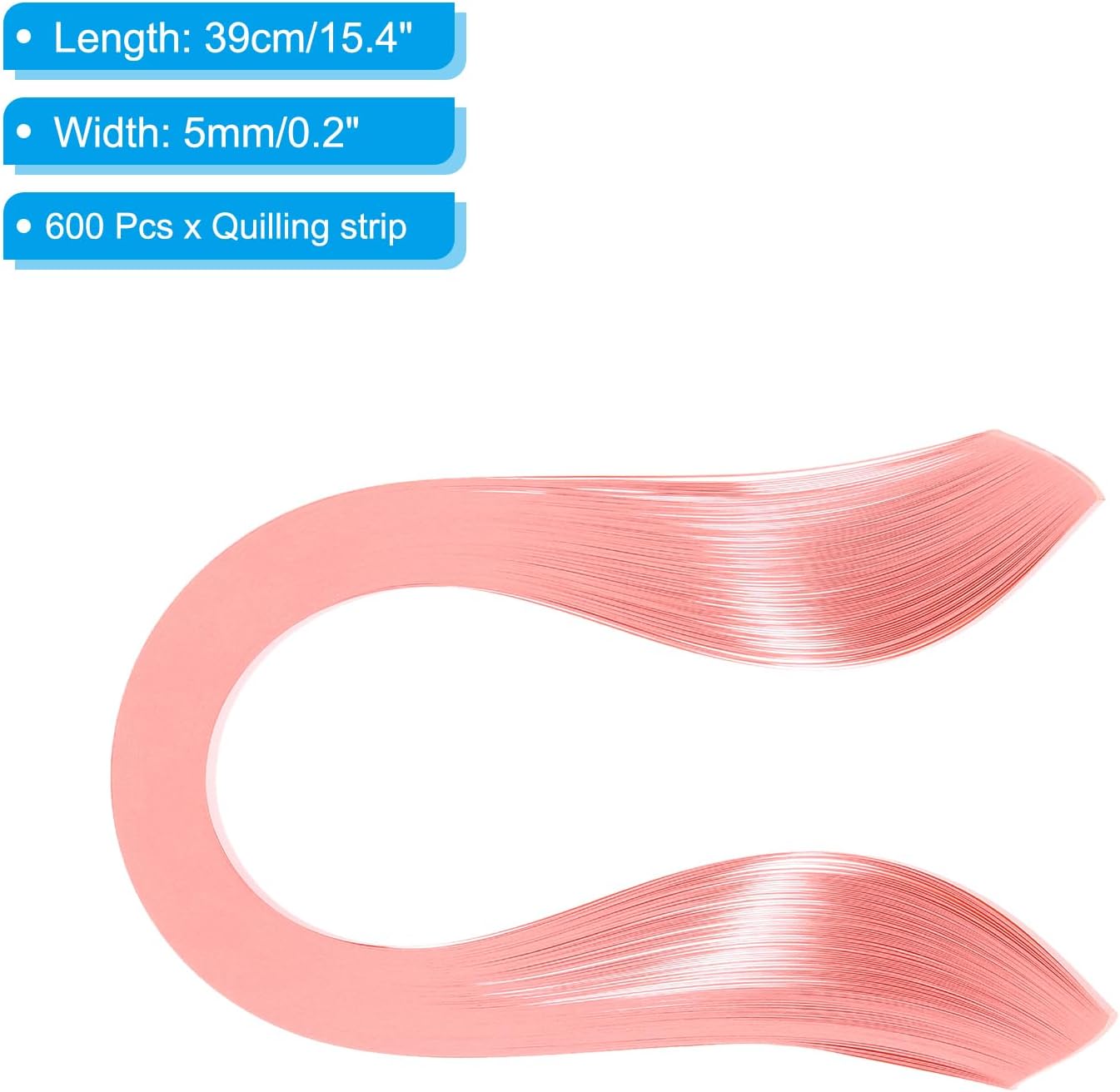 PATIKIL Quilling Strips Paper 600pcs 5mm 39cm Origami Paper Quilling Kits for Art DIY Hand Craft Christmas, Pink