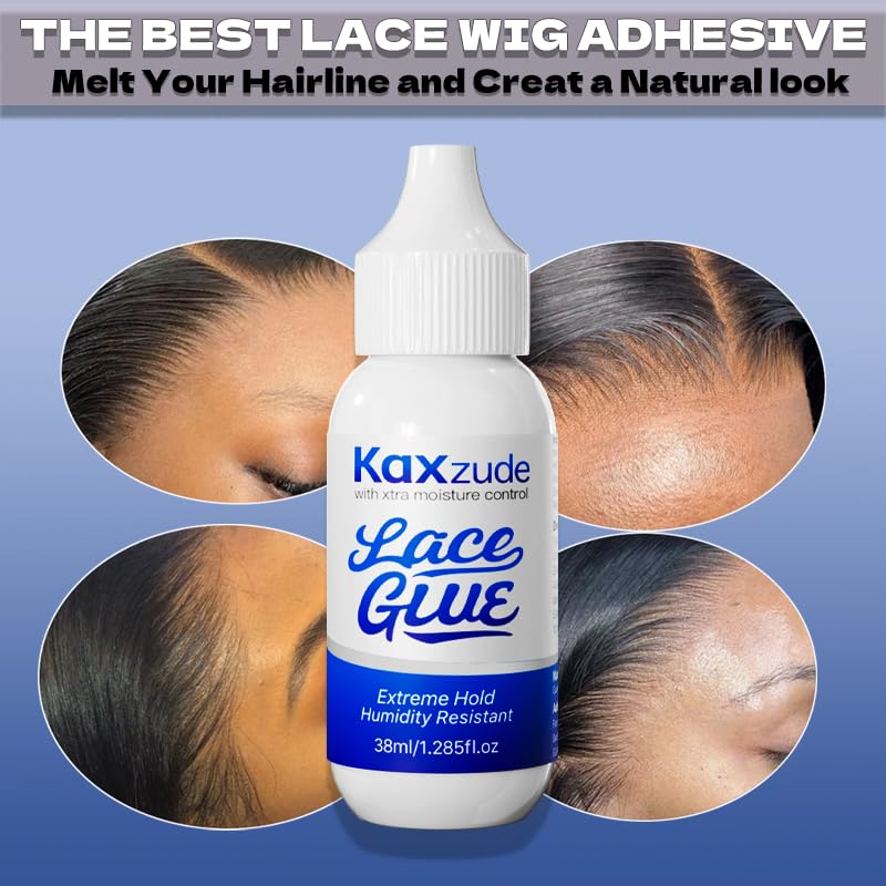 Extremely Strong Adhesive lace False Hair Gel - Waterproof and Sweat-Proof, Invisible Safety Adhesive, Thin Layer Brings Seamless Comfort, Suitable for Long-Term Wearing, 1.3 Ounce