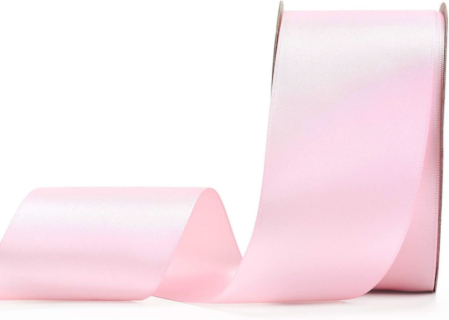 YAMA Double Face Satin Ribbon - 2 Inch 25 Yards for Gift Wrapping Ribbons Roll, Pink