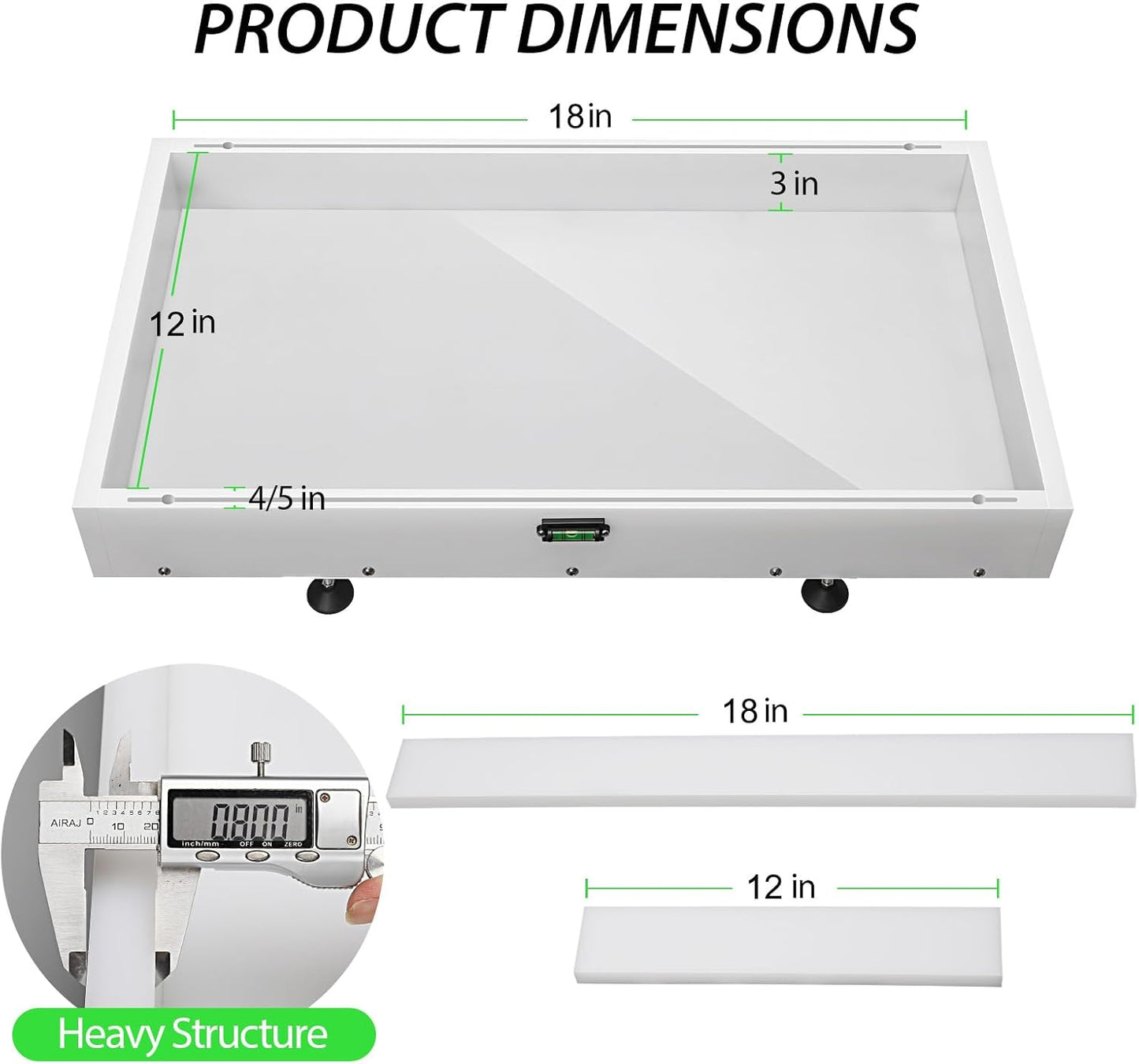 Large Reusable Epoxy Resin Mold 18×12×3 Adjustable Clamping System – Ideal Resin Molds for Coffee Tables, Trays, Cutting Boards & DIY Projects