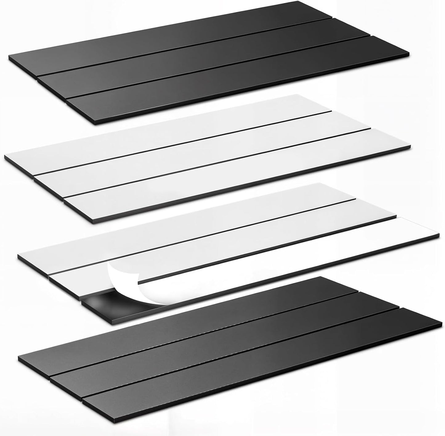 Magnetic Strips Self Adhesive,12 Pack 6" x 1" (150 x25 x 2 mm) Sticky Back Magnet Tapes, Flexible Durable Magnet Stickers for Classroom Office Kitchen, Fridge, DIY, Crafts