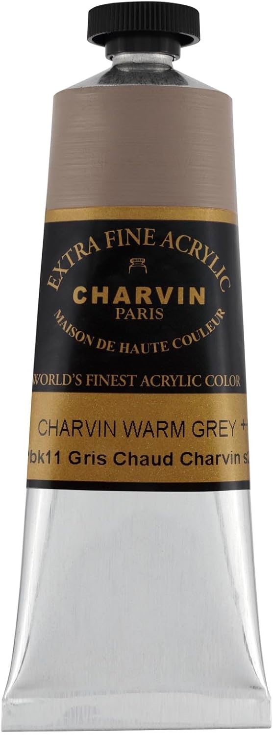 Charvin Extra Fine Professional Acrylic Paint - Charvin Warm Grey, 60ml Tube, Triple-Milled, Lightfast Pigments, Open Stock Artist Acrylic Paints in Nature-Inspired Hues