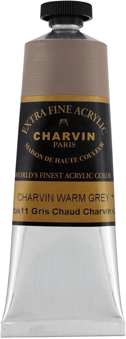 Charvin Extra Fine Professional Acrylic Paint - Charvin Warm Grey, 60ml Tube, Triple-Milled, Lightfast Pigments, Open Stock Artist Acrylic Paints in Nature-Inspired Hues