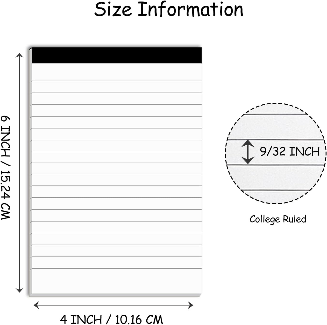 Notepad for Daily Planning and Organization of Work – 4 x 6-inches Lined Paper – Thick Bright White Paper – 30 Pages – Note Pads Ruled Pages – Pack of 10