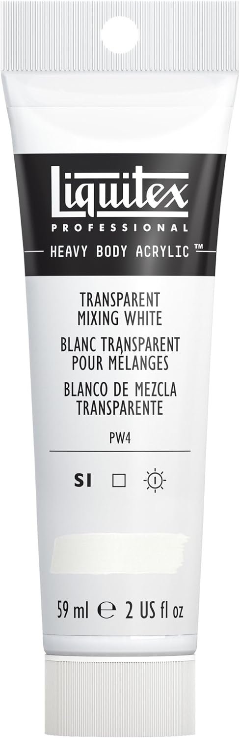 Liquitex Professional Heavy Body Acrylic Paint, 2-oz (59ml) Tube, Transparent Mixing White