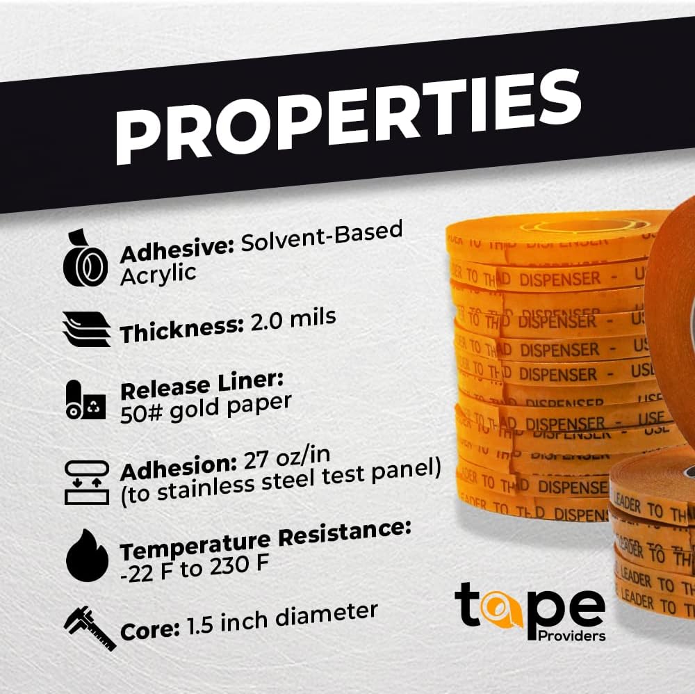 WOD General Purpose ATG Tape, 1/2 inch x 36 yds. (Set of 6 Rolls) Adhesive Transfer Tape Glider Refill Rolls Clear Adhesive on Gold Liner (Acid Free) RWATG20