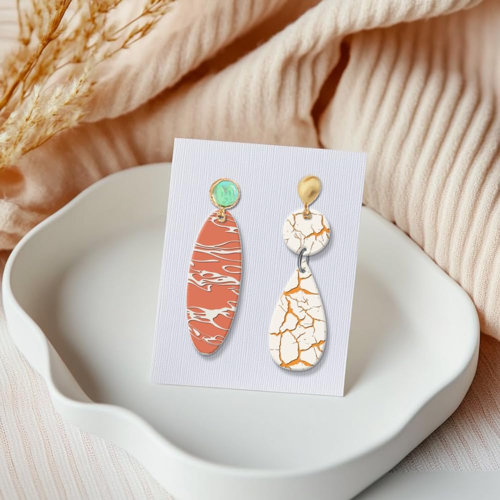 CHGCRAFT Natural Texture Polymer Clay Texture Sheets Cracks Water Pattern Silicone Texture Stamp Clay Modeling Pattern Pad Texture Sheets for Polymer Clay Making Earrings Jewelry