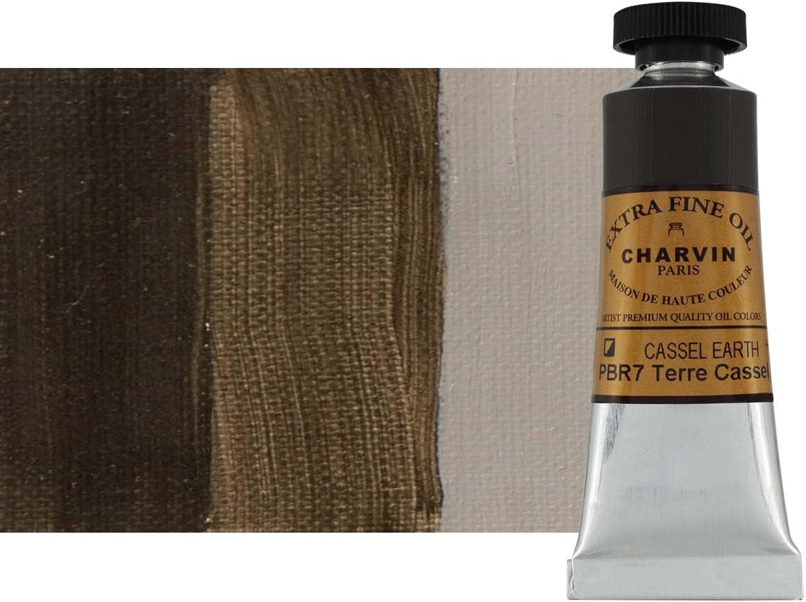 Charvin Extra Fine Oil Paint, Cassel Earth 20 ml - Triple-Milled, Rich Texture, Poppy Oil-Based, Light-Fast, Handmade, Archival Quality