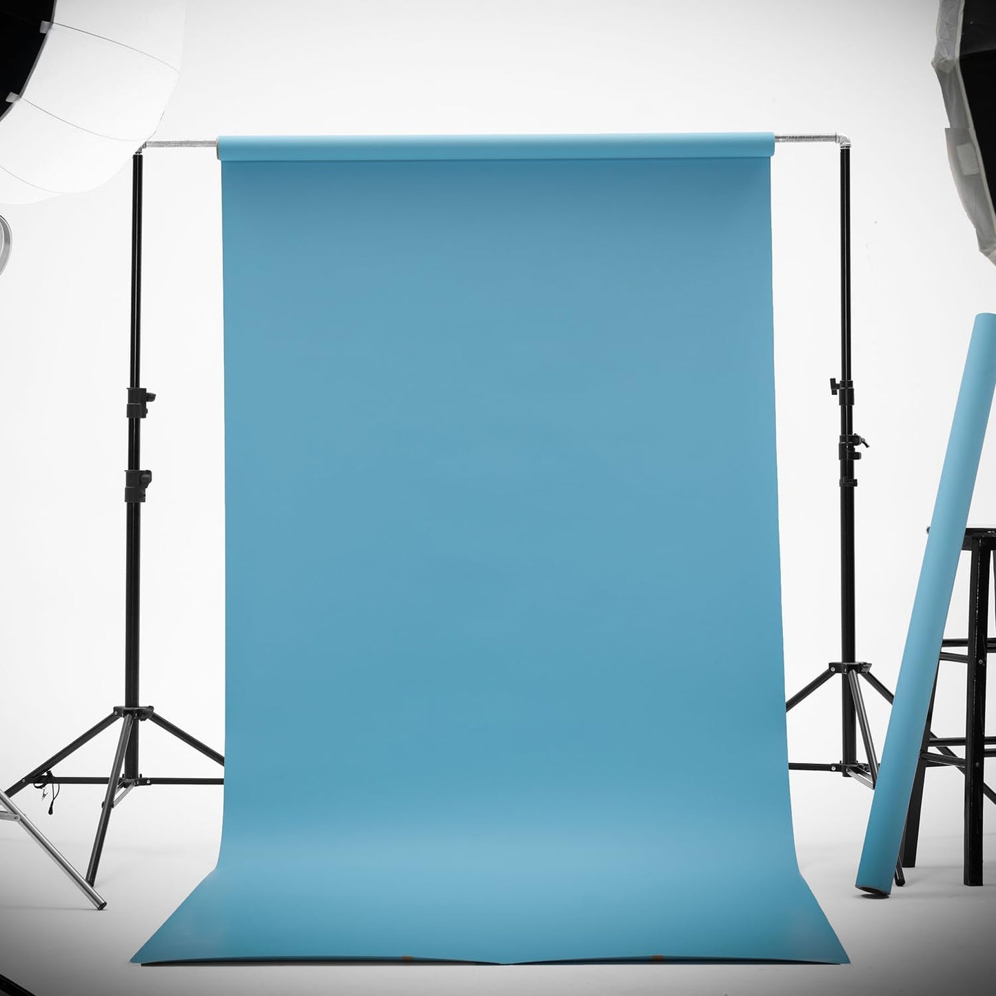 Kate Seamless Paper Backdrop for Photography Solid Blue Backdrop Paper (53''x16.4' Lite Blue)
