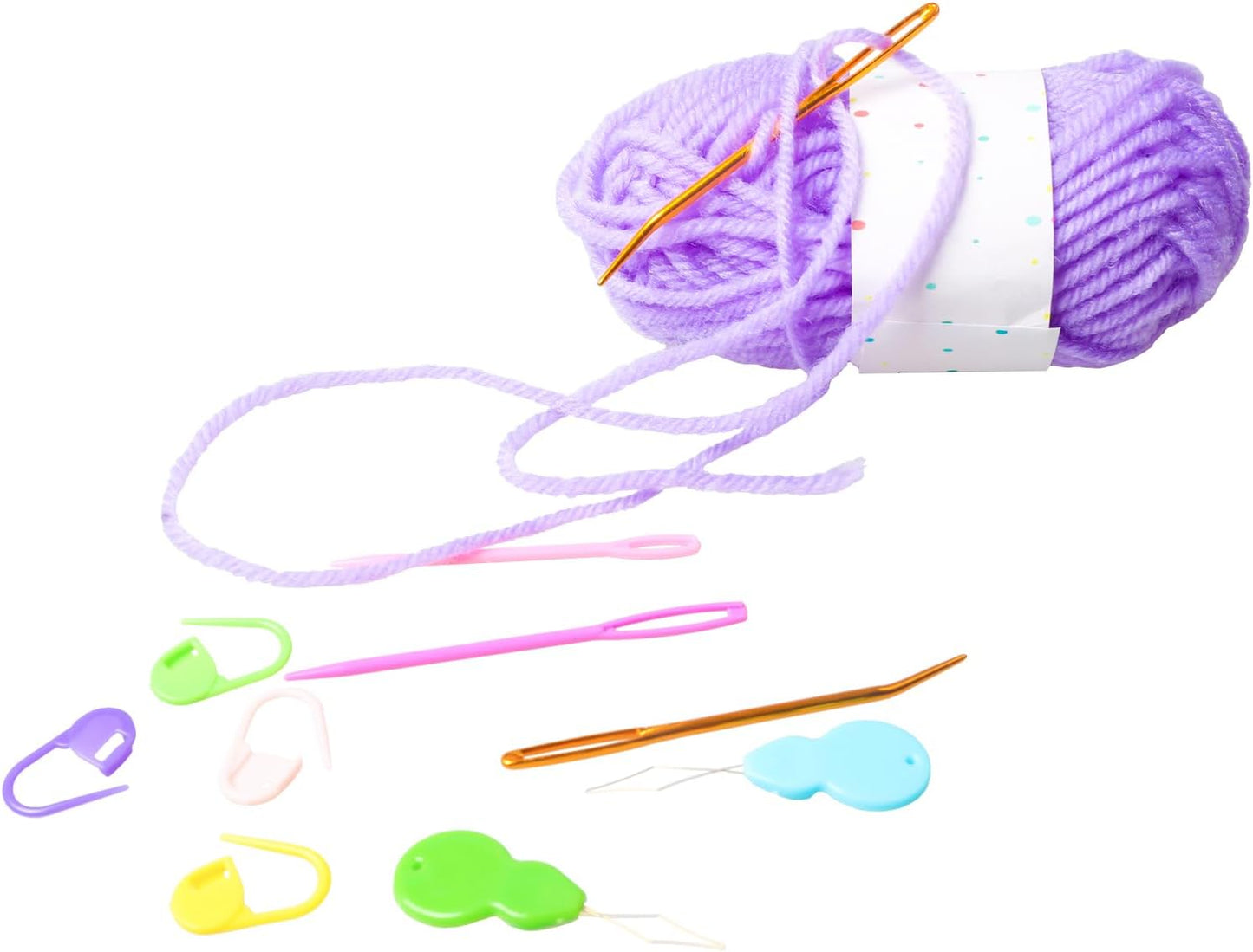 Hekisn 45Pcs Large Eye Blunt Yarn Needles kit, Assorted Sizes Bent Tapestry Darning Needle, Sewing Needles with Needle Threaders & Stitch Markers for Knitting Crochet (Blue&Red)