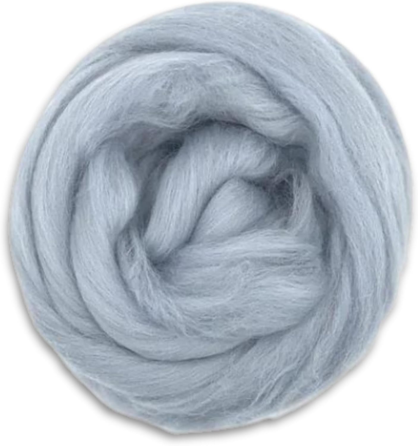 Revolution Fibers Dyed Corriedale Wool | 8.2 Ounces of Premium Combed Wool Top | 26 Micron, 100% Pure Corriedale Wool Roving, Ethically Sourced (Seal Gray)